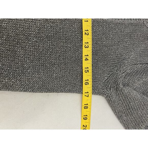 J Crew Oralie Sweater Women Small Silver Metallic V-Neck Cardigan Varsity Knit - Picture 5 of 8